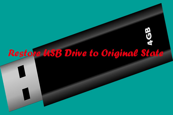 restore USB drive to original state
