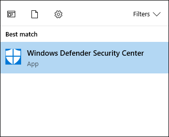 click Windows Defender Security Center
