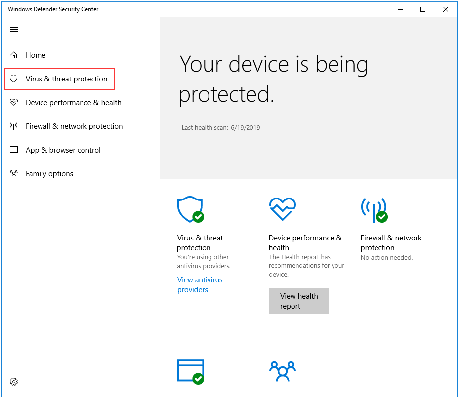 click Virus & threat protection