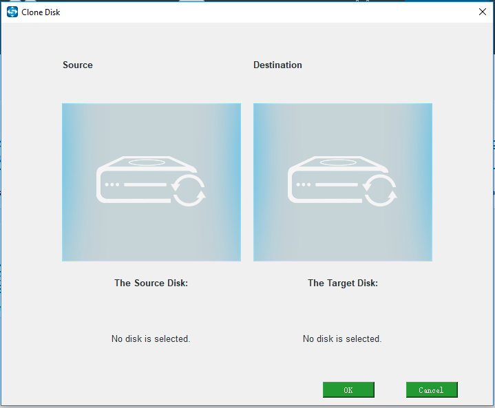 select which disk to clone