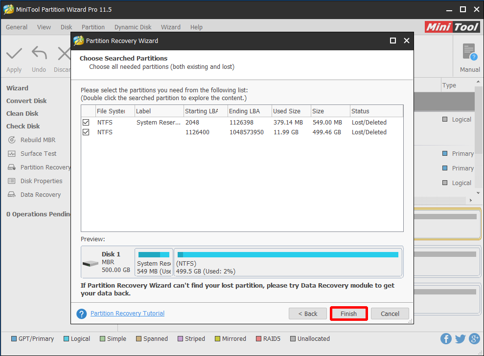 choose partitions