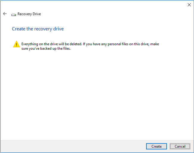 Warning! Everything on the USB drive will be deleted!