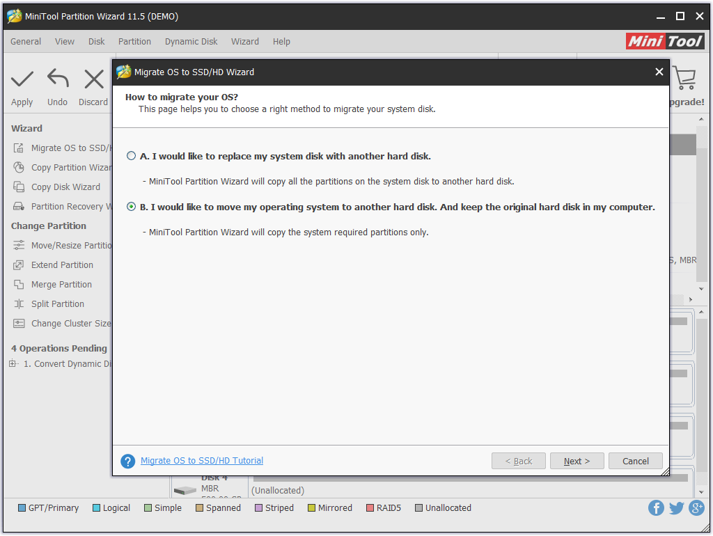 choose a right method to migrate OS