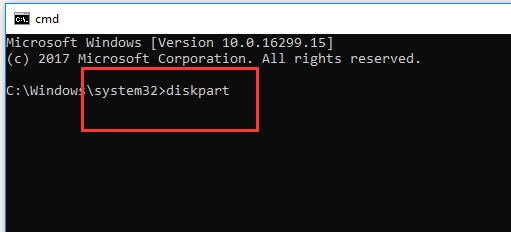 use diskpart command to manage partitions