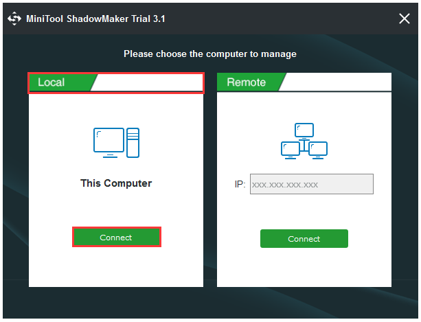 connect the local computer