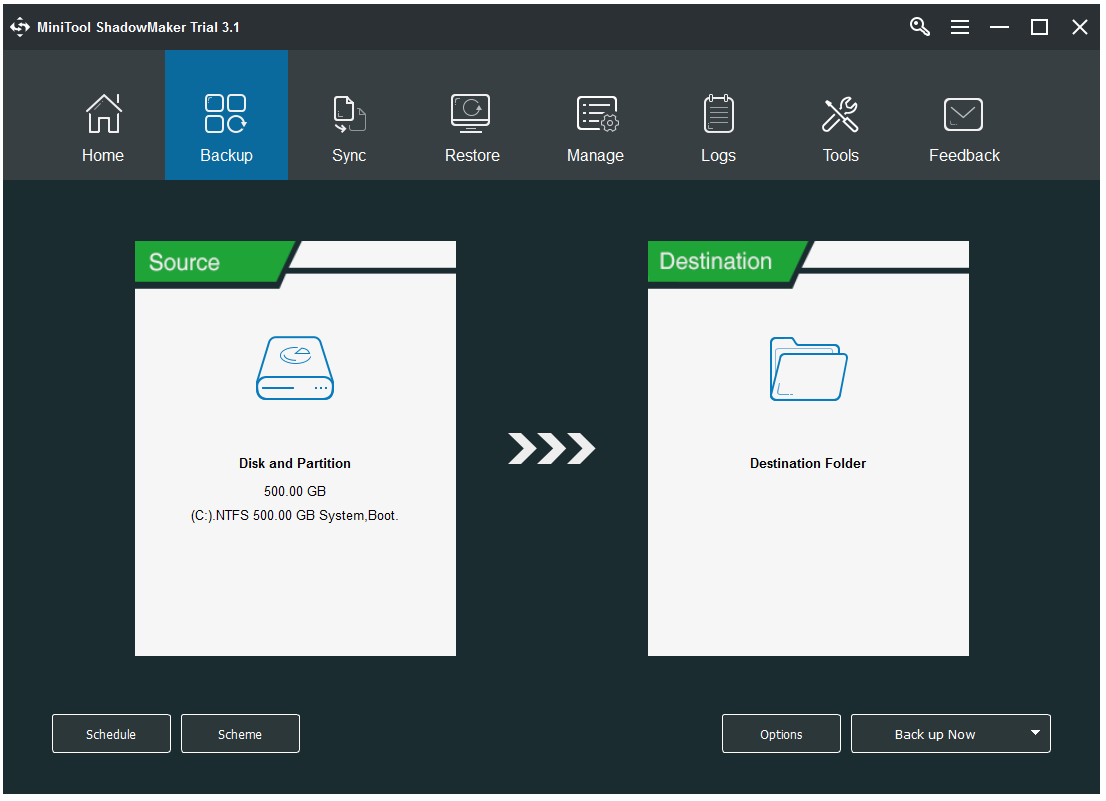 system is selected by default