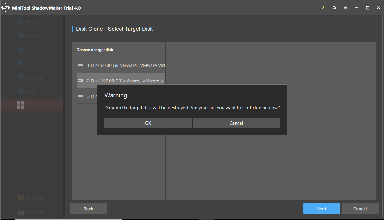 back up important files and data before cloning disk