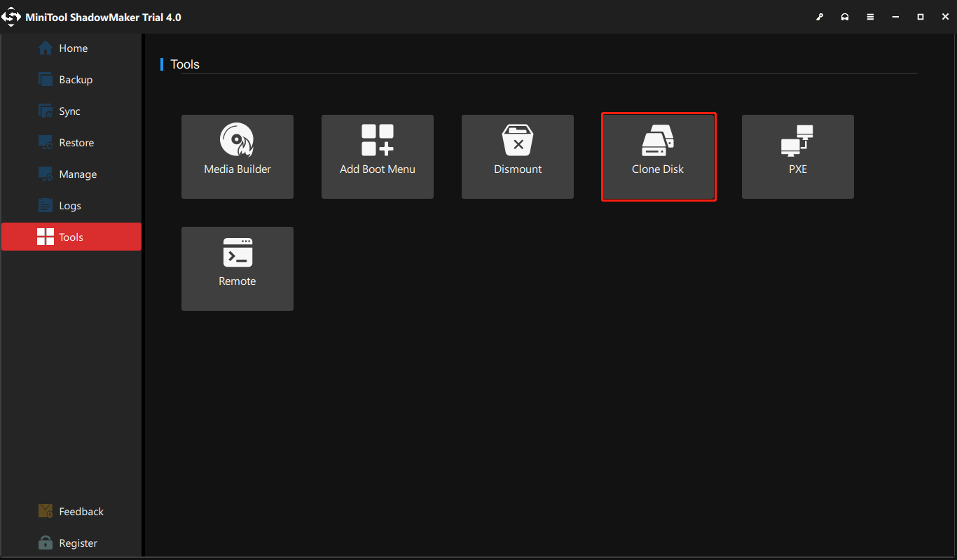 click Clone Disk to continue