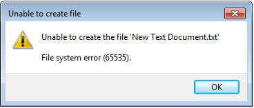 file system error 65535