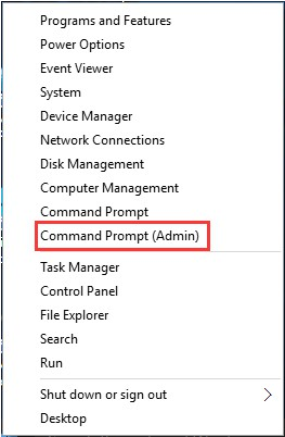 click Command Prompt(Admin)