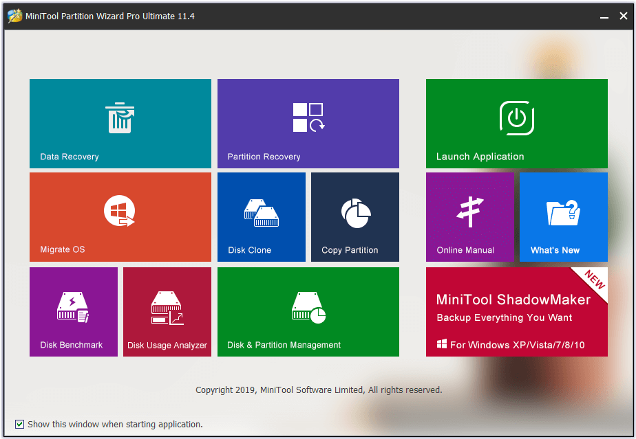 MiniTool Partition Wizard Main UI