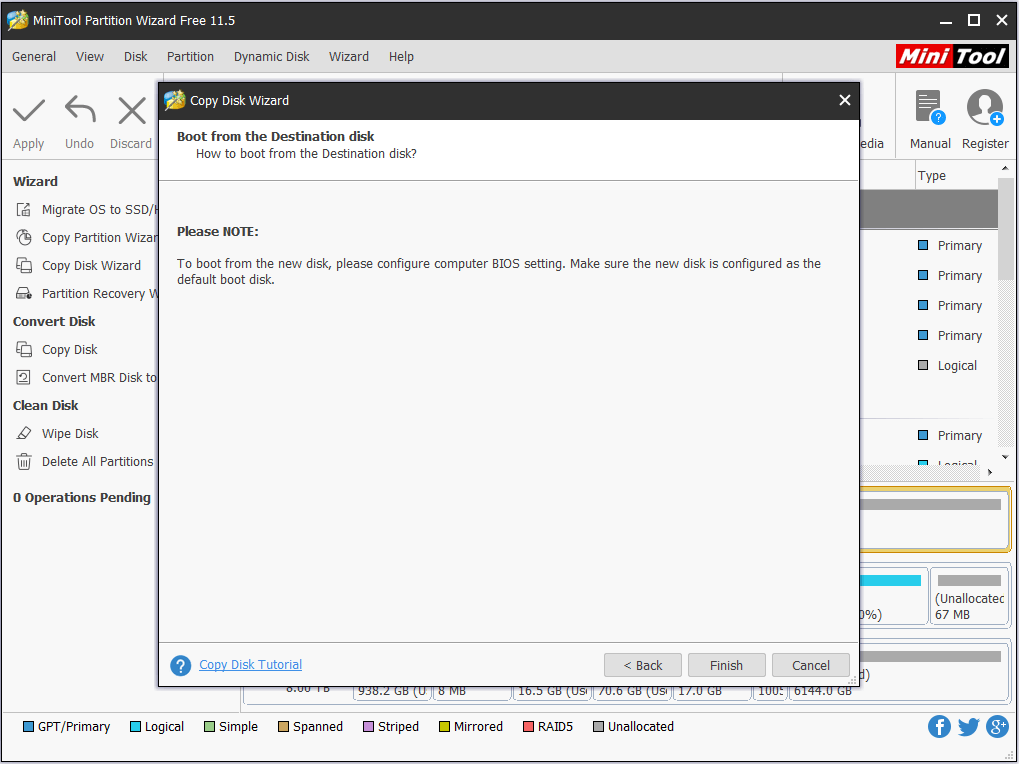 read how to boot from the target disk
