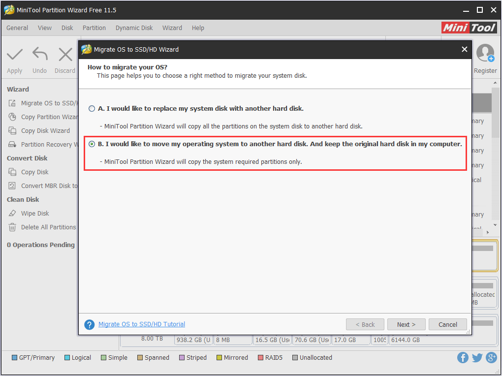 choose a way to migrate OS