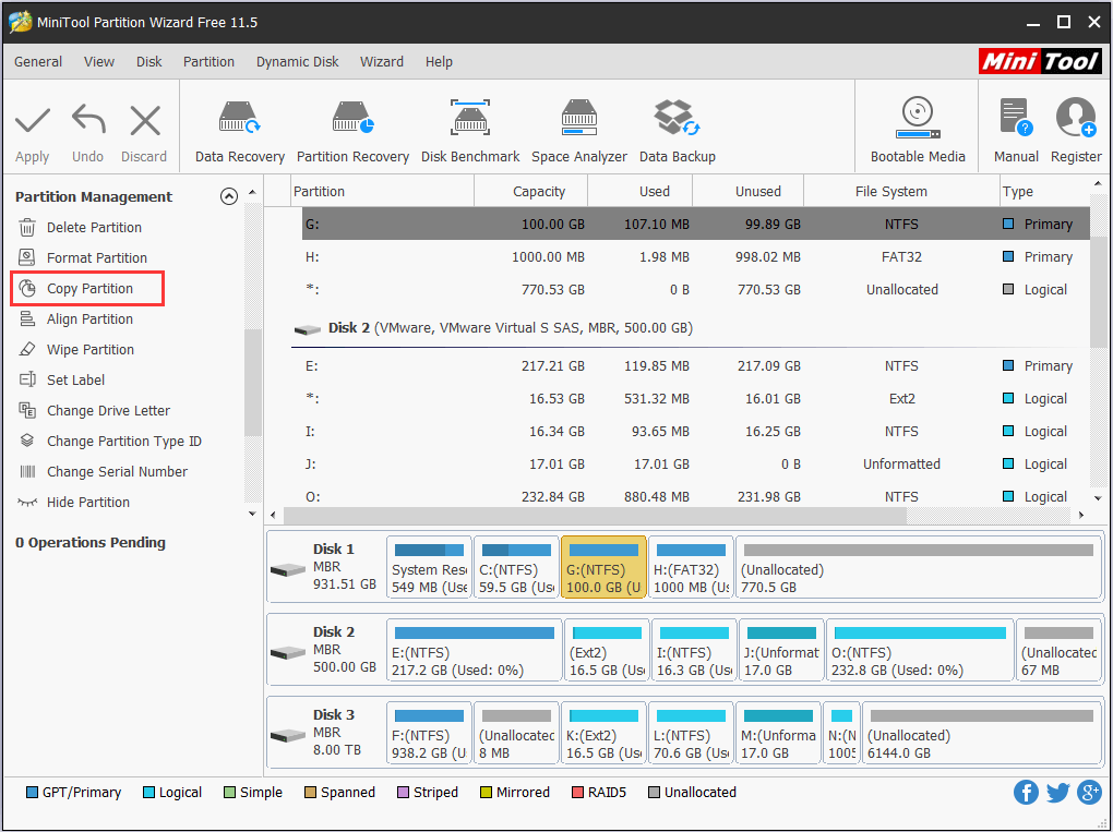 choose Copy Partition