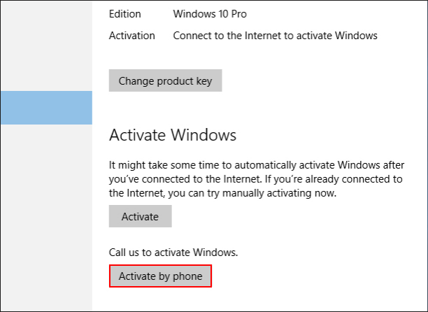 Activate by phone