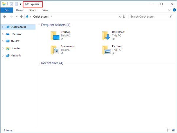 File Explorer in Windows 10