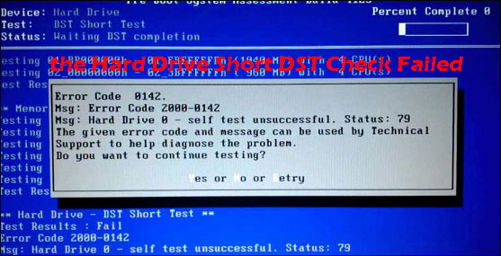 short DST check failed