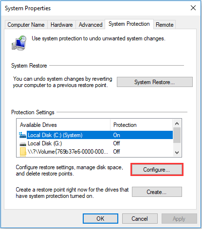choose Configure