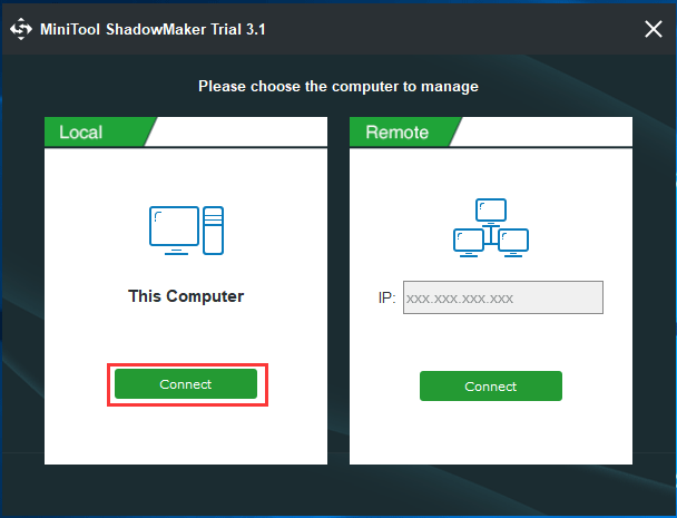 choose a backup method in MiniTool ShadowMaker