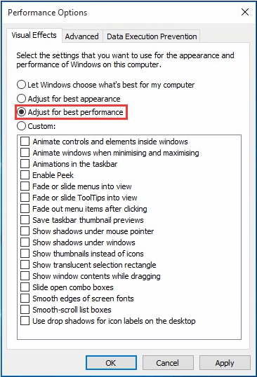 adjust for best performance
