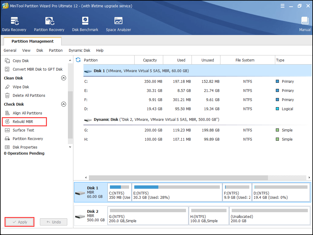 choose Rebuild MBR feature after selecting the system disk