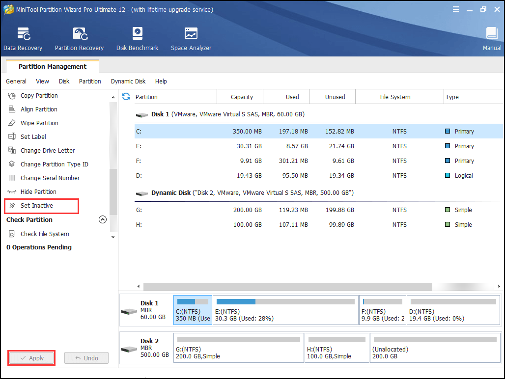 set the wrong partition inactive and make the real system partition active