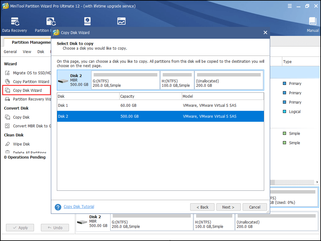MiniTool Partition Wizard offers the way to copy disk easily