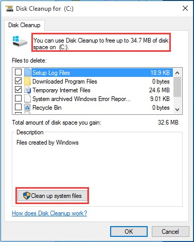disable disk cleanup msg windows 7
