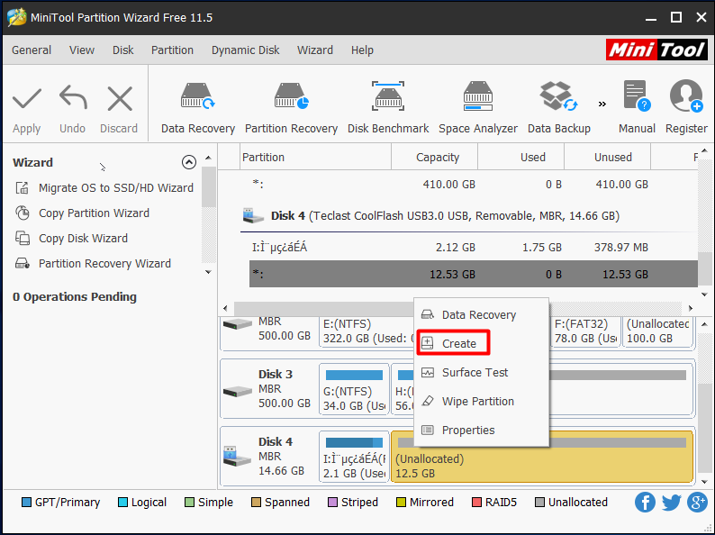 create partition
