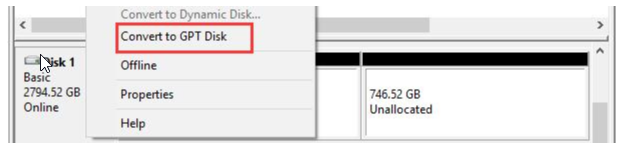 convert to gpt disk