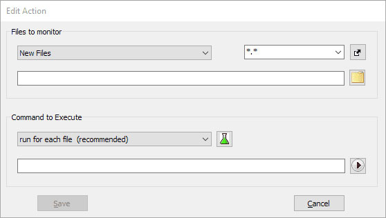 Files to monitor and Command to Execute