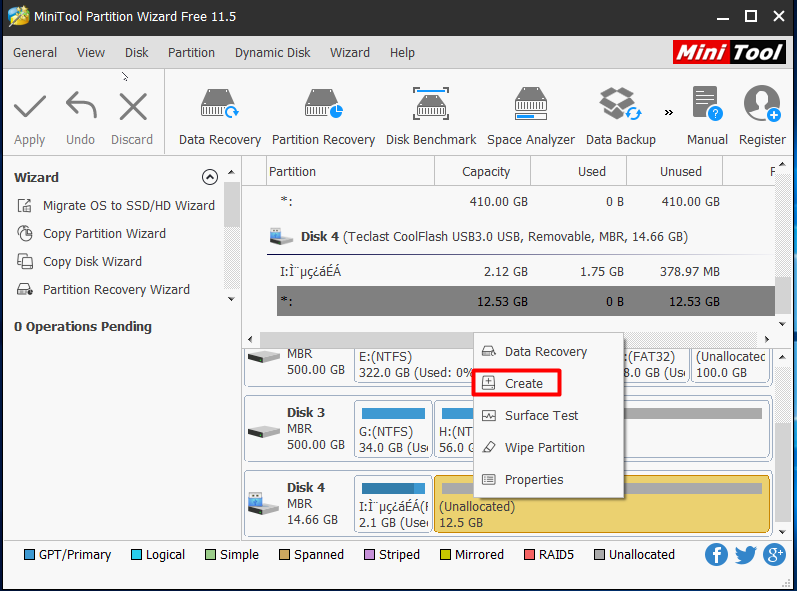 create usb partition in windows