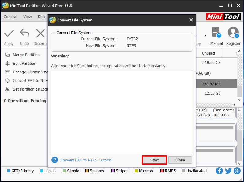 delete partition