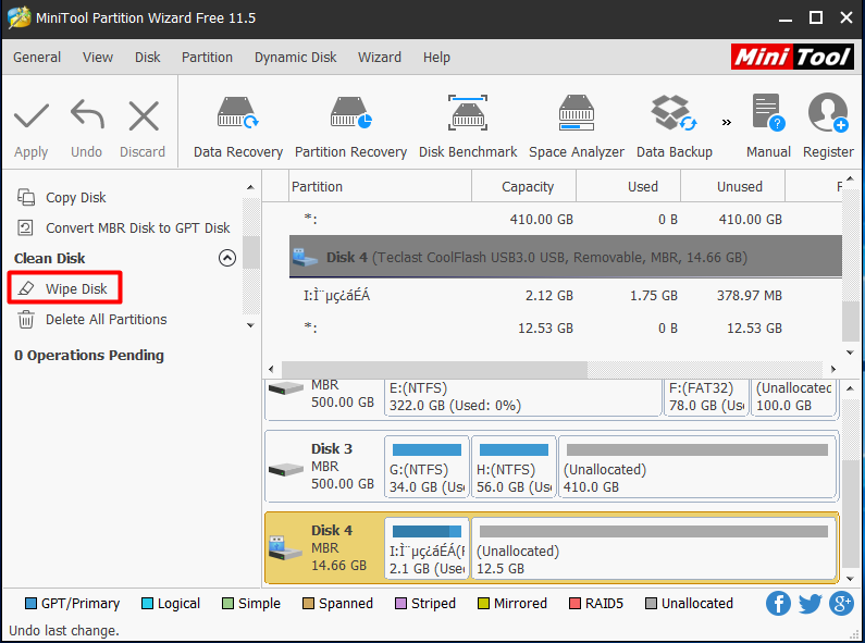 wipe disk