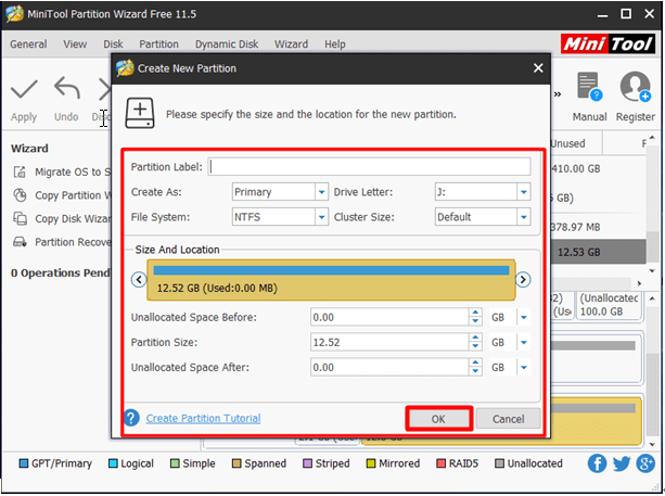 partition creation process