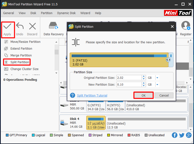 split partition