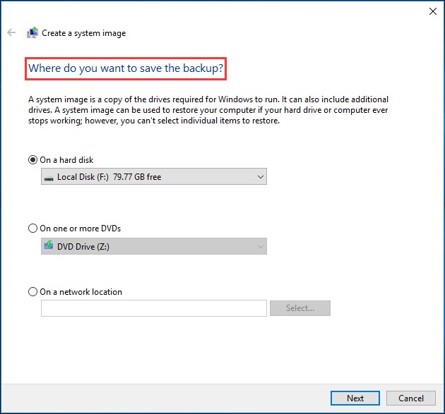 where to save backup