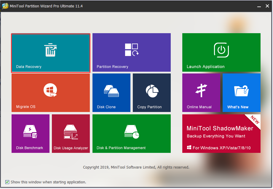 click Data Recovery feature