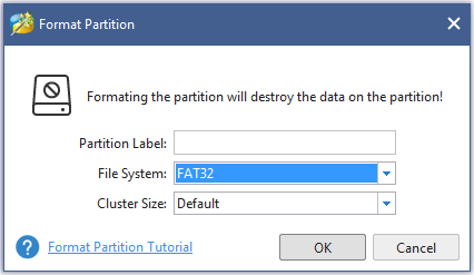 select FAT32 as the file system 