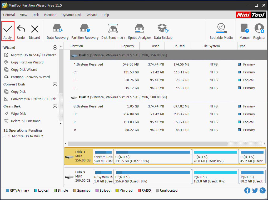 MiniTool Partition Wizard finishes cloning