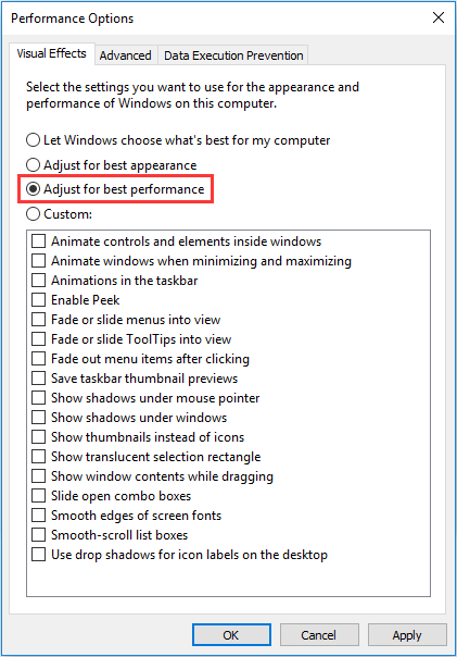 tick Adjust for best performance