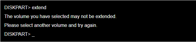 cannot extend volume