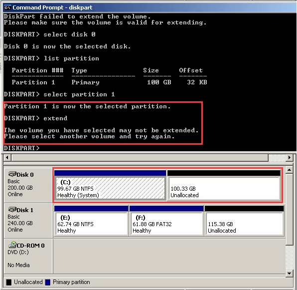 extend system partition dm 1