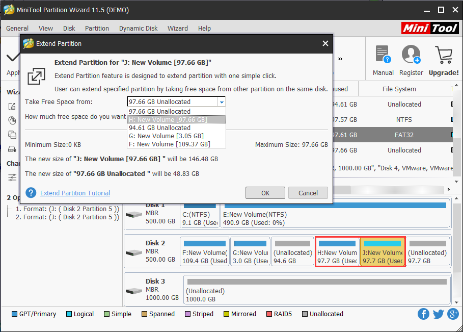 extend system partition