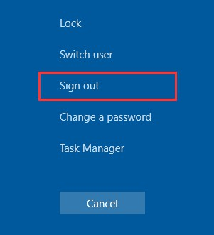 sign out