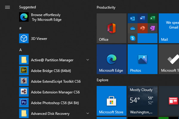 windows 10 start menu not working