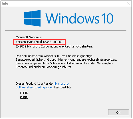 Windows 10 19H2 Build 18362.10005