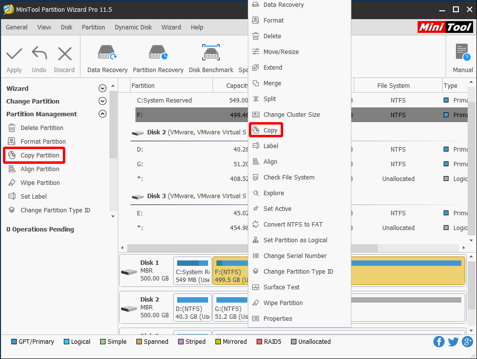 click Copy Partition