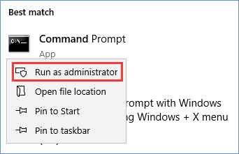 Run Command Prompt as administrator 