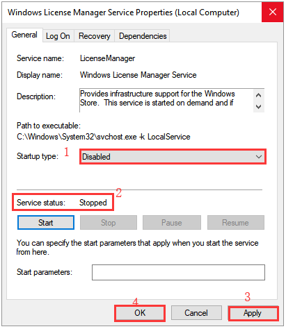 disable and stop Windows License Management Service